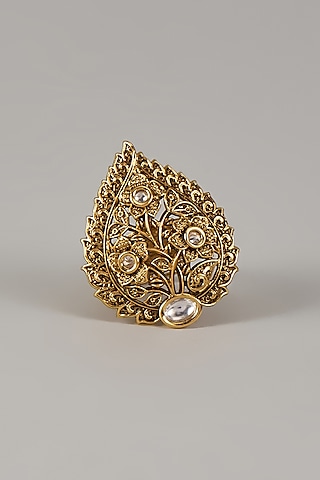 Victorian Finish Uncut Zircon Adjustable Ring by Aryah Jewels