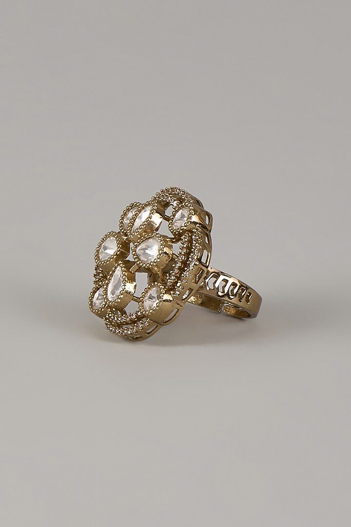 Victorian Finish Uncut Zircon Adjustable Ring by Aryah Jewels at Pernia's Pop Up Shop