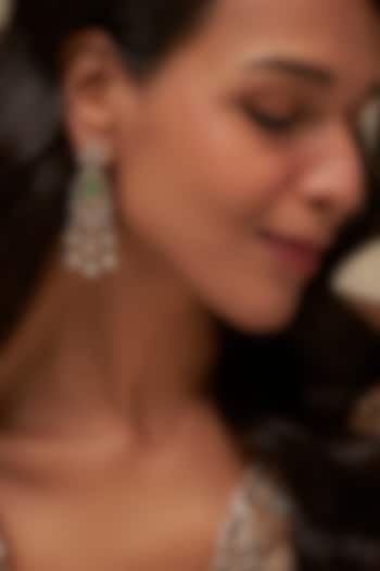 Victorian Finish Uncut Zircon & Emerald Stone Dangler Earrings by Aryah Jewels at Pernia's Pop Up Shop