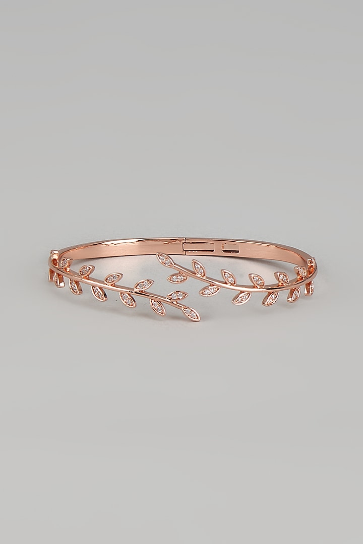 Rose Gold Finish Zircon Bracelet by Aryah Jewels