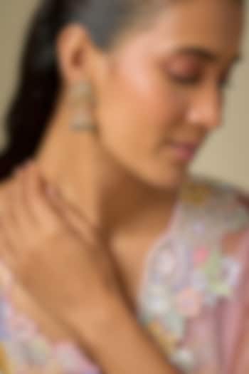 Gold Finish Beaded & Pearl Jhumka Earrings by Aryah Jewels at Pernia's Pop Up Shop