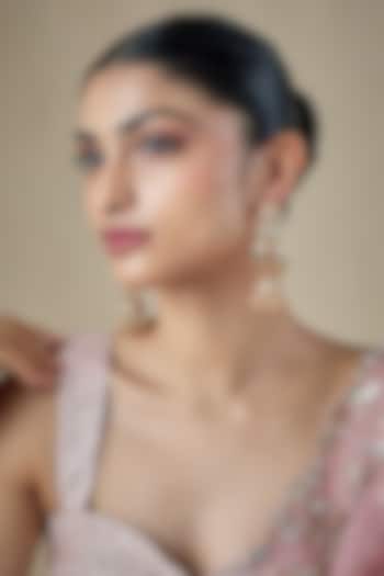 Gold Finish Kundan Polki & Emerald Stone Jhumka Earrings by Aryah Jewels at Pernia's Pop Up Shop