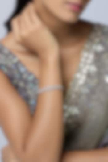 White Finish Zircon & Pearl Bracelet by Aryah Jewels at Pernia's Pop Up Shop