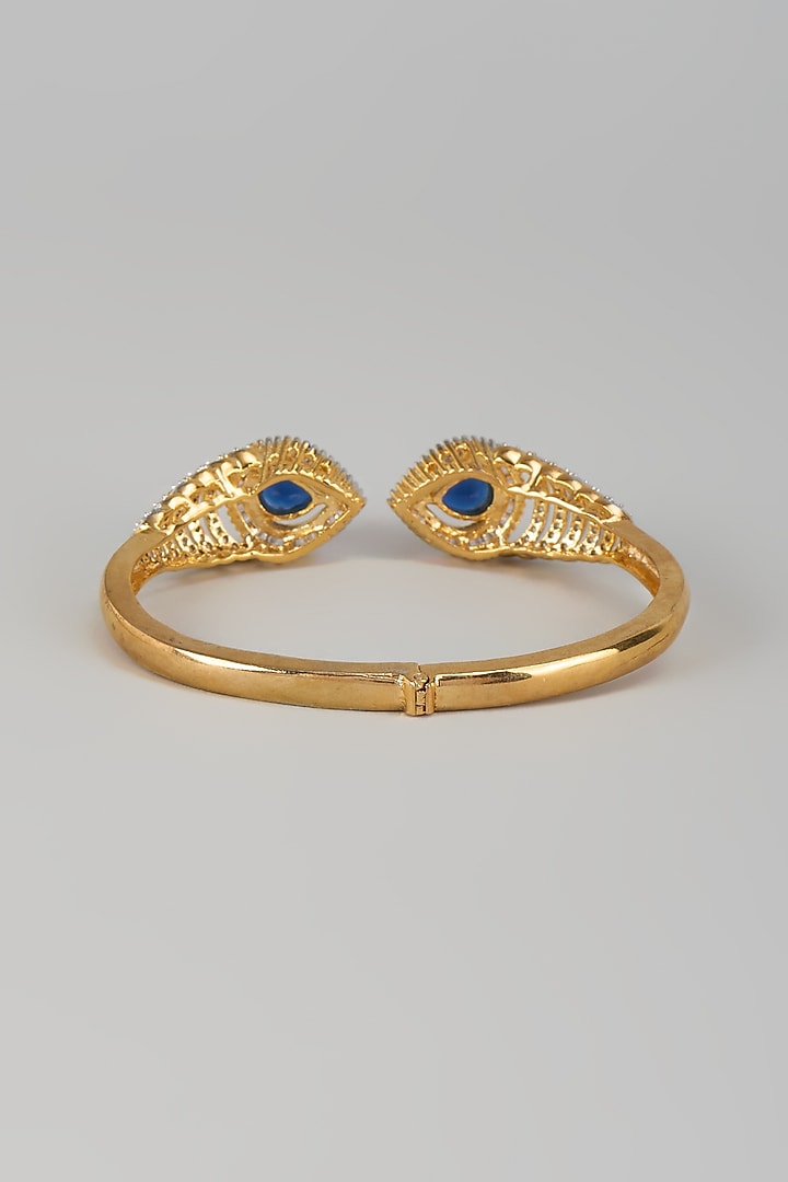 White Finish Zircon & Sapphire Stone Kada by Aryah Jewels at Pernia's Pop Up Shop