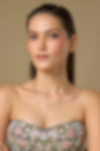 Two Tone Finish Swarovski Zircon Charm Necklace In Sterling Silver by Aryah Jewels at Pernia's Pop Up Shop