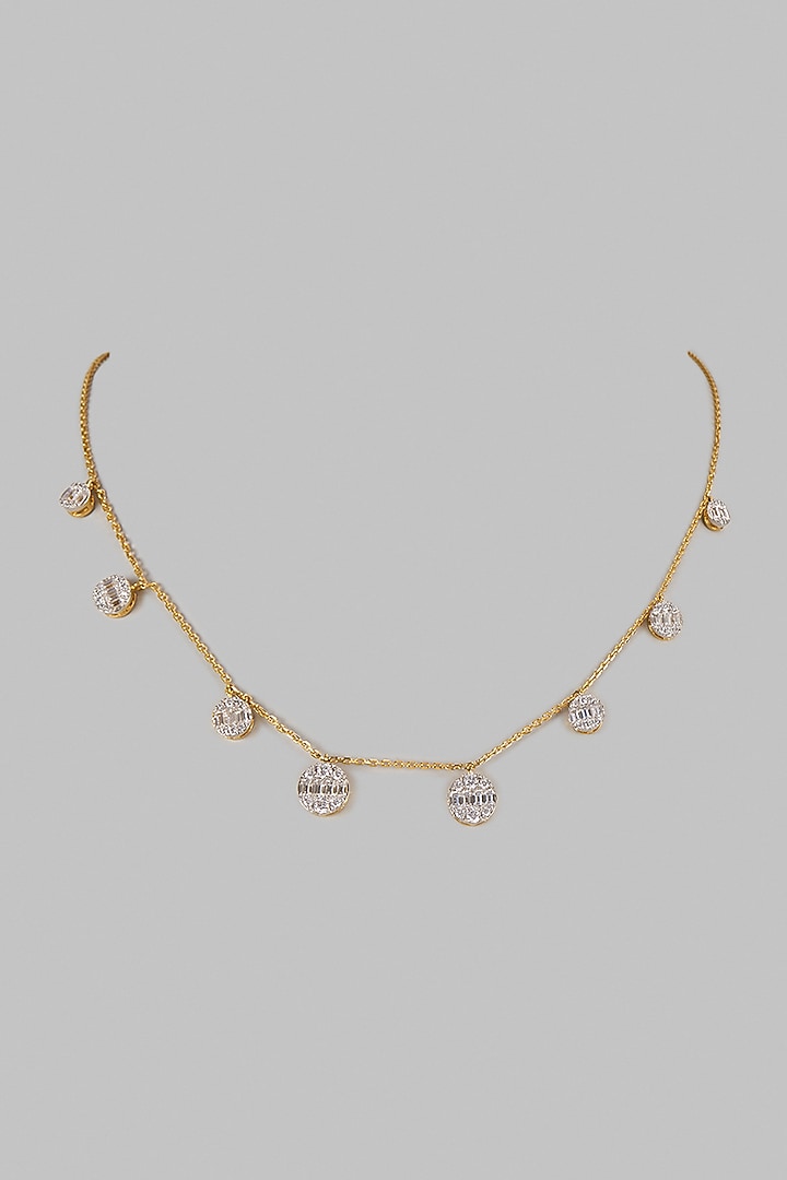 Two Tone Finish Swarovski Zircon Charm Necklace In Sterling Silver by Aryah Jewels at Pernia's Pop Up Shop