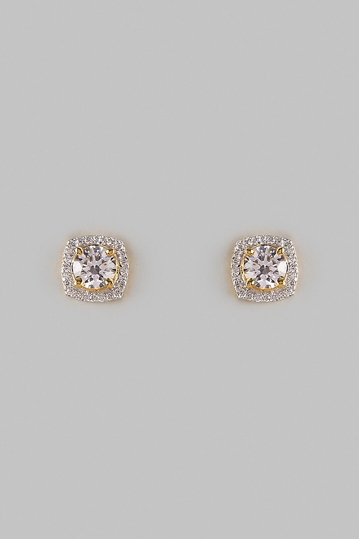 Two Tone Finish Swarovski Zircon Pendant Necklace Set In Sterling Silver by Aryah Jewels at Pernia's Pop Up Shop