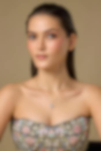 Two Tone Finish Swarovski Zircon Pendant Necklace In Sterling Silver by Aryah Jewels at Pernia's Pop Up Shop