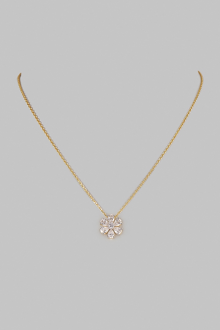 Two Tone Finish Swarovski Zircon Pendant Necklace In Sterling Silver by Aryah Jewels at Pernia's Pop Up Shop