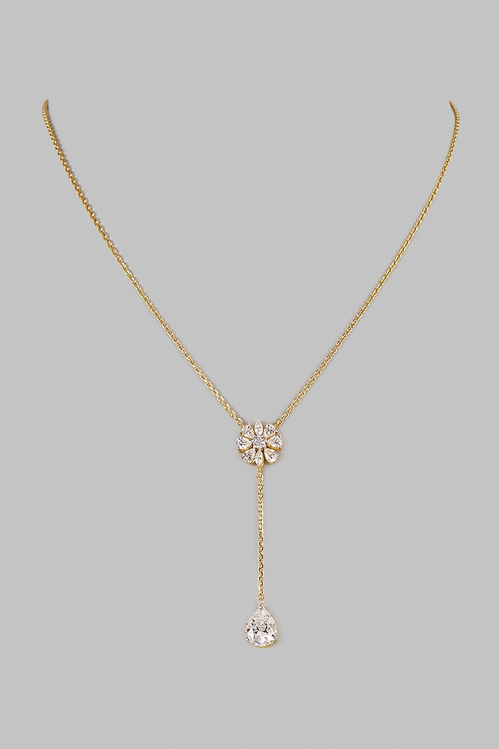 Two Tone Finish Swarovski Zircon Pendant Necklace In Sterling Silver by Aryah Jewels at Pernia's Pop Up Shop