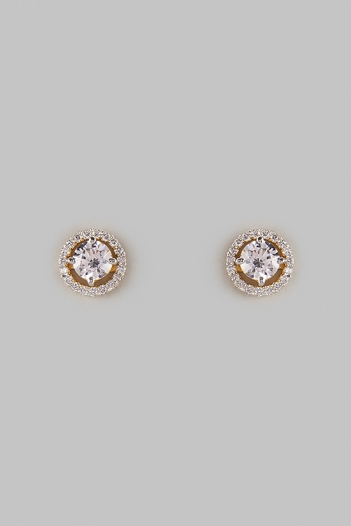 Two Tone Finish Swarovski Zircon Pendant Necklace Set In Sterling Silver by Aryah Jewels at Pernia's Pop Up Shop