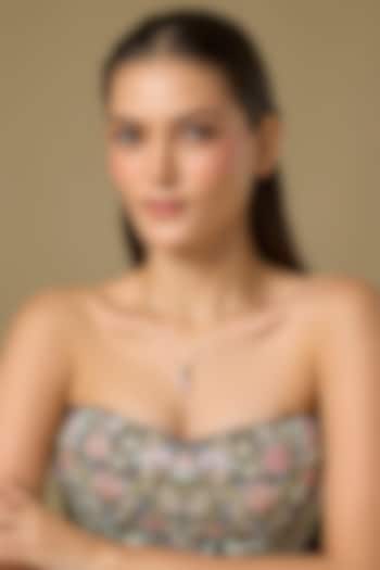 Two Tone Finish Swarovski Zircon Pendant Necklace In Sterling Silver by Aryah Jewels at Pernia's Pop Up Shop