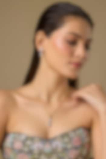 Two Tone Finish Swarovski Zircon Pendant Set In Sterling Silver by Aryah Jewels at Pernia's Pop Up Shop