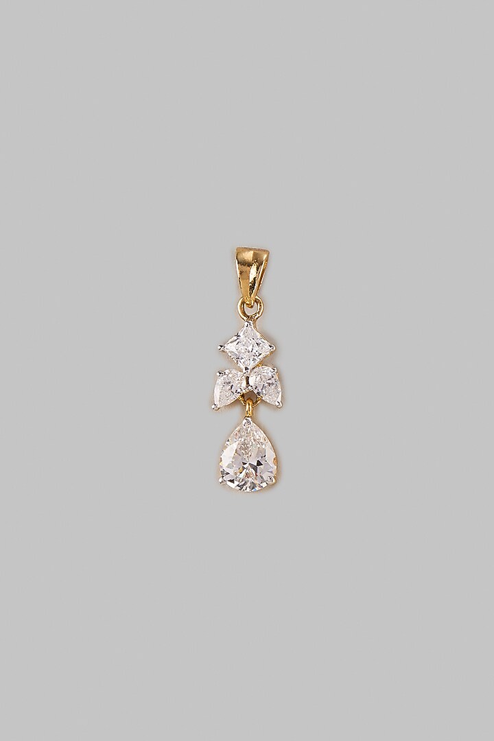 Two Tone Finish Swarovski Zircon Pendant Set In Sterling Silver by Aryah Jewels at Pernia's Pop Up Shop