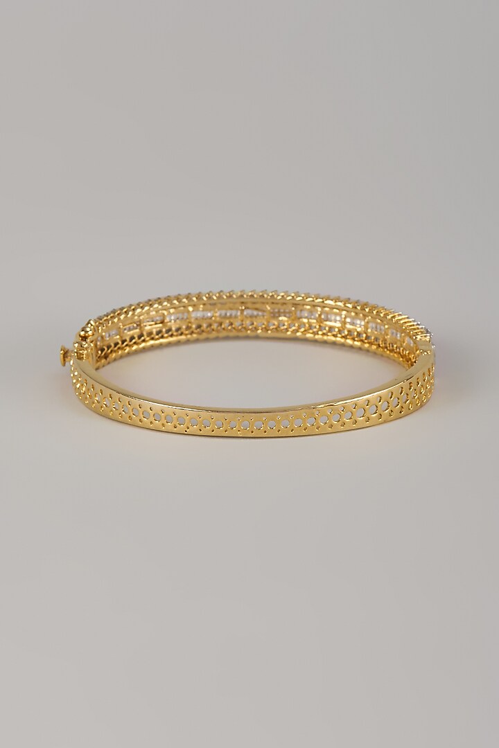 Two Tone Finish Swarovski Zircon Bracelet In Sterling Silver by Aryah Jewels at Pernia's Pop Up Shop