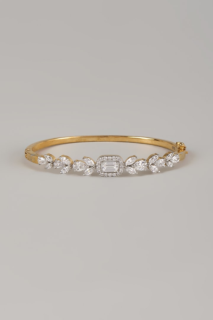 Two Tone Finish Swarovski Zircon Tennis Bracelet In Sterling Silver by Aryah Jewels at Pernia's Pop Up Shop
