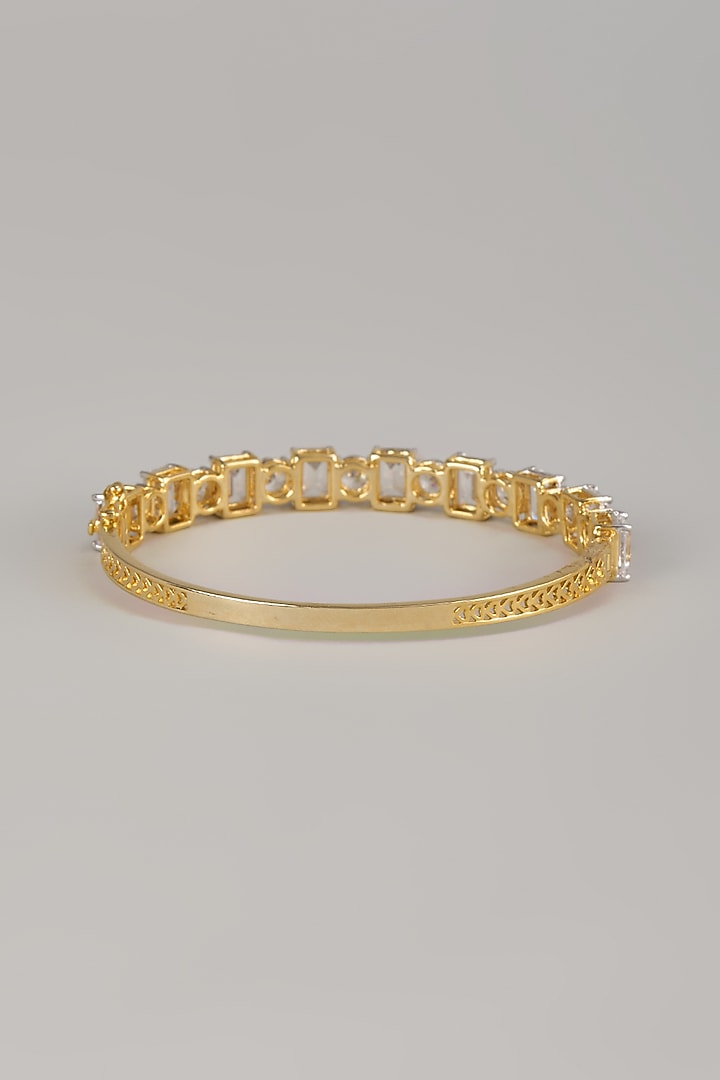 Two Tone Finish Swarovski Zircon Tennis Bracelet In Sterling Silver by Aryah Jewels at Pernia's Pop Up Shop
