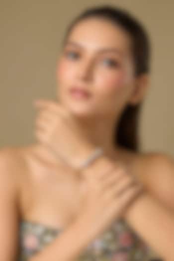 Two Tone Finish Swarovski Zircon Tennis Bracelet In Sterling Silver by Aryah Jewels at Pernia's Pop Up Shop