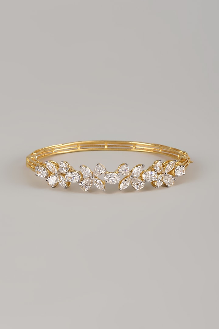 Two Tone Finish Swarovski Zircon Tennis Bracelet In Sterling Silver by Aryah Jewels at Pernia's Pop Up Shop