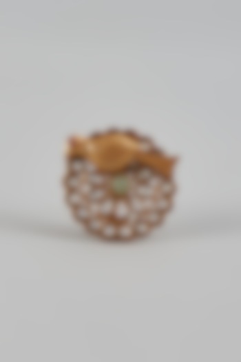 Gold Finish Uncut Stone Ring by Aryah Jewels at Pernia's Pop Up Shop