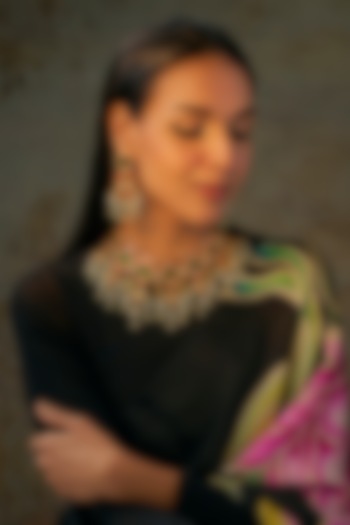 Gold Finish Kundan Polki & Jadau Stone Choker Necklace Set by Aryah Jewels at Pernia's Pop Up Shop