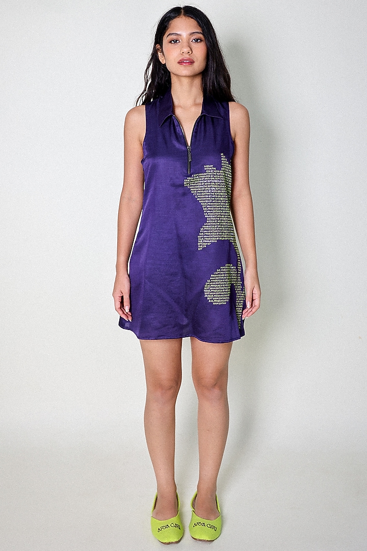 Blue Linen Satin Tennis Vacation Dress by ARYA GIRI at Pernia's Pop Up Shop