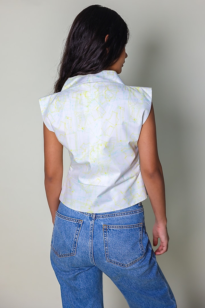 White Cotton Silk Waistcoat by ARYA GIRI at Pernia's Pop Up Shop