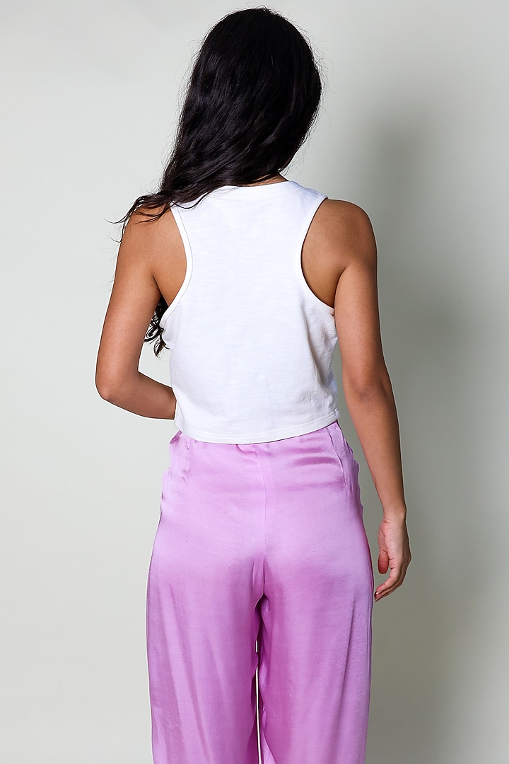 White Cotton Knit Tank Top by ARYA GIRI at Pernia's Pop Up Shop