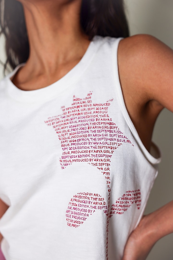 White Cotton Knit Tank Top by ARYA GIRI at Pernia's Pop Up Shop