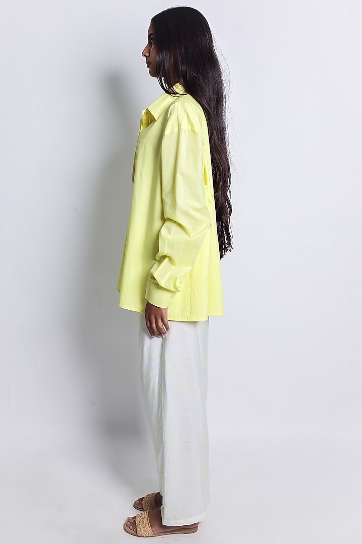 Yellow Poplin & Cotton Silk Co-Ord Set by ARYA GIRI at Pernia's Pop Up Shop