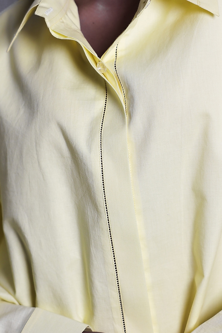 Yellow Poplin & Cotton Silk Co-Ord Set by ARYA GIRI at Pernia's Pop Up Shop