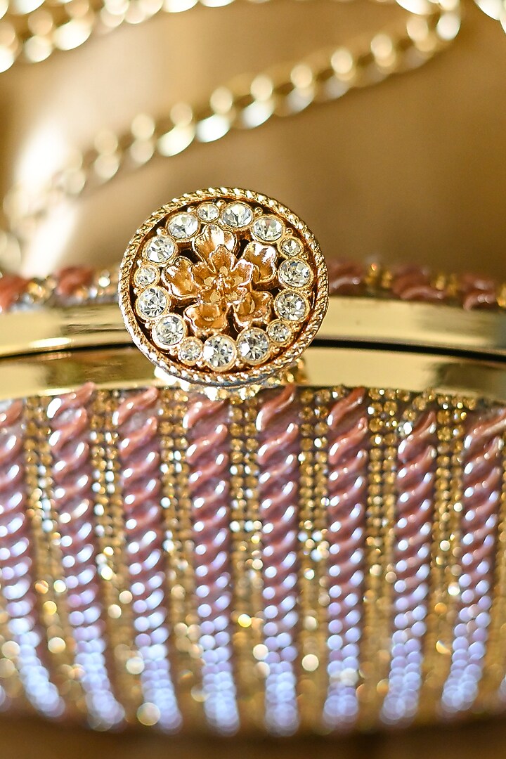 Pink Crystal Embellished Clutch by Alor Bags at Pernia's Pop Up Shop