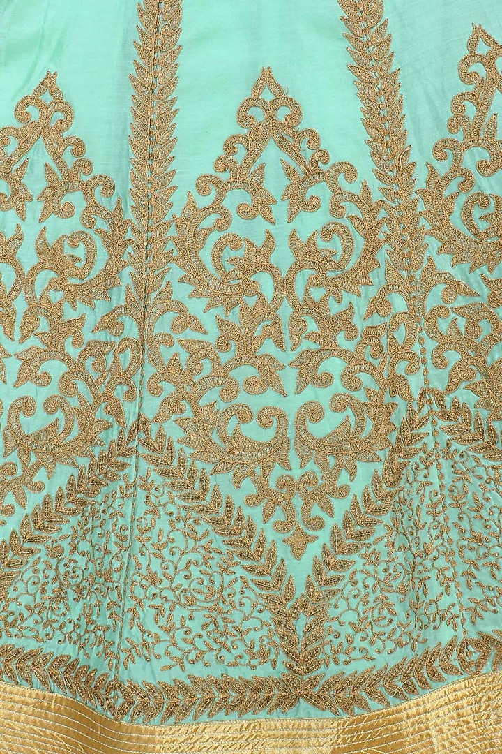 Aqua blue dori embroidered anarkali set available only at Pernia's Pop Up Shop.