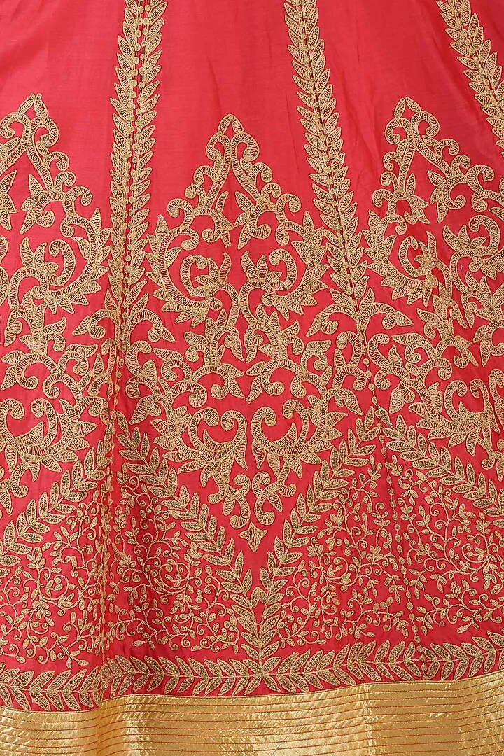 Red dori embroidered sequinned anarkali set available only at Pernia's Pop Up Shop.