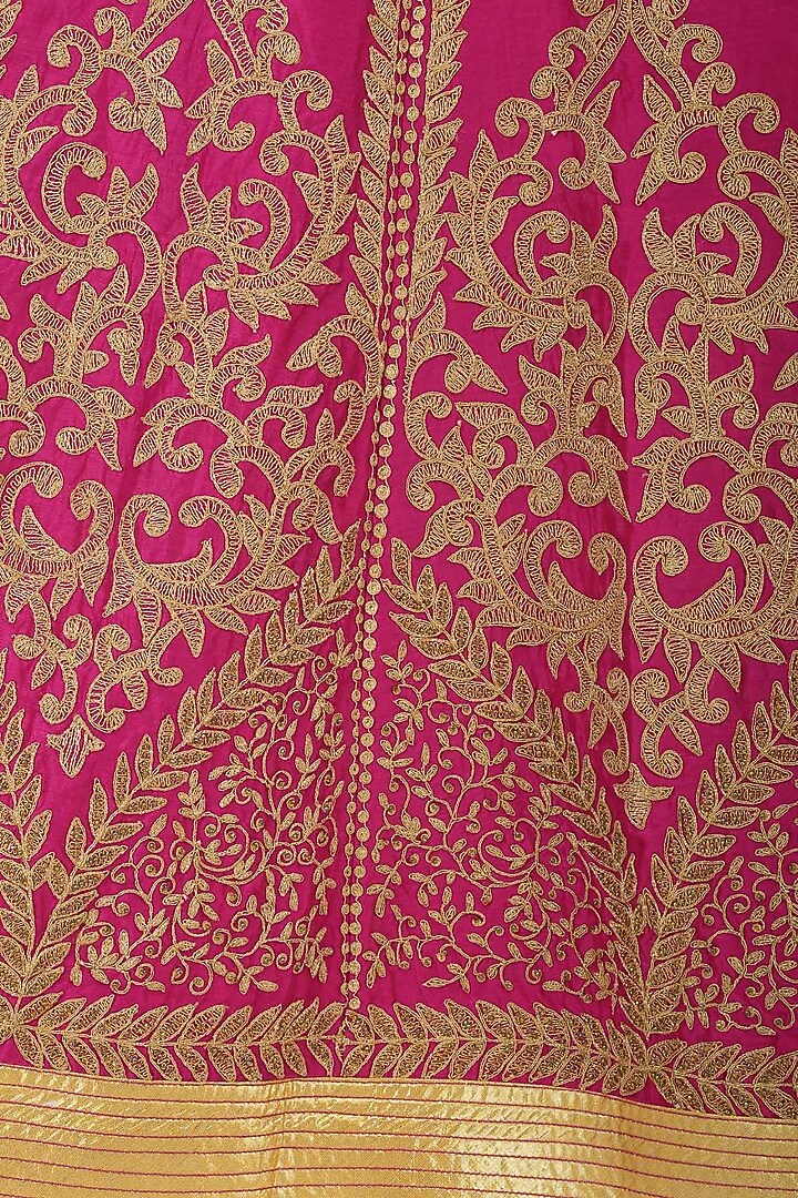 Fuschia pink dori embroidered sequinned anarkali set available only at Pernia's Pop Up Shop.