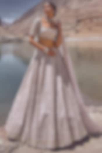 Ivory Organza Bridal Lehenga Set by Anushree Reddy at Pernia's Pop Up Shop