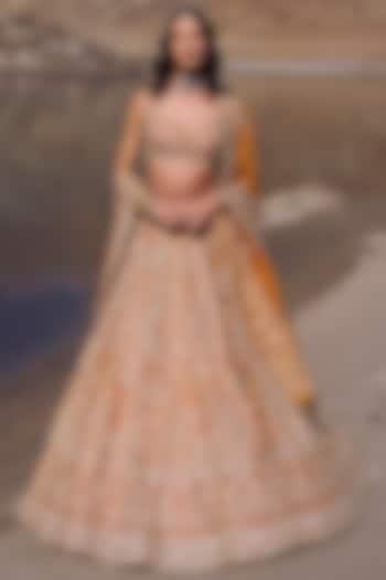 Orange Organza Bridal Lehenga Set by Anushree Reddy at Pernia's Pop Up Shop