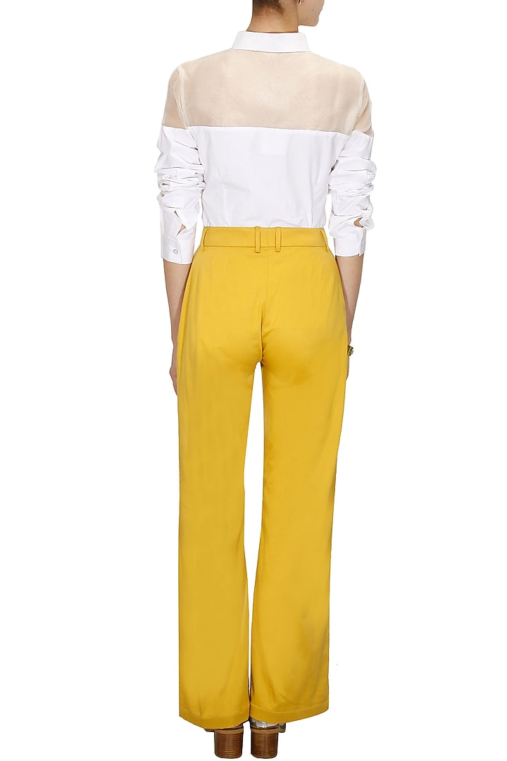 Mustard cotton trousers available only at Pernia's Pop-Up Shop.