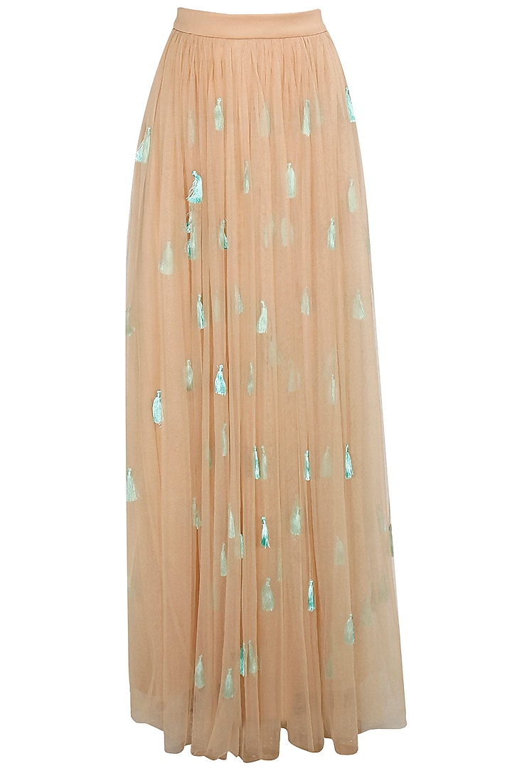 Nude tassel skirt available only at Pernia's Pop-Up Shop.