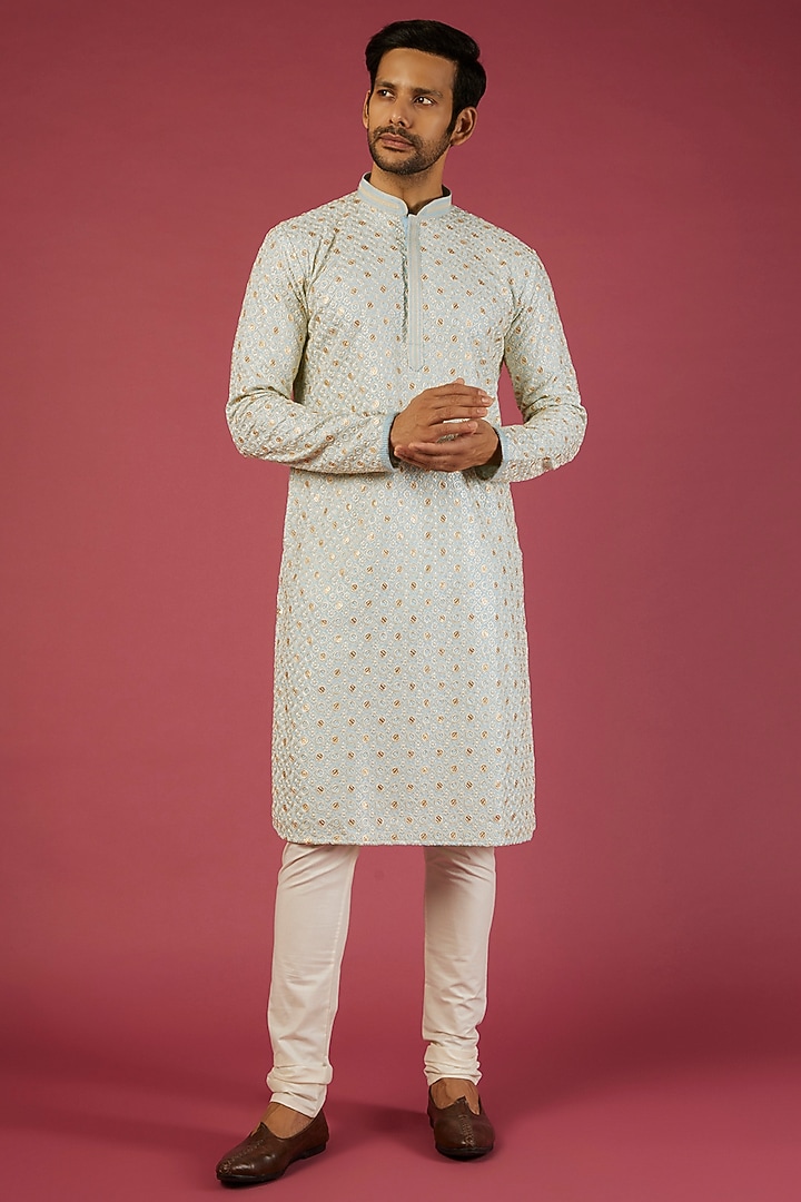Sky Blue Embroidered Nargis Kurta