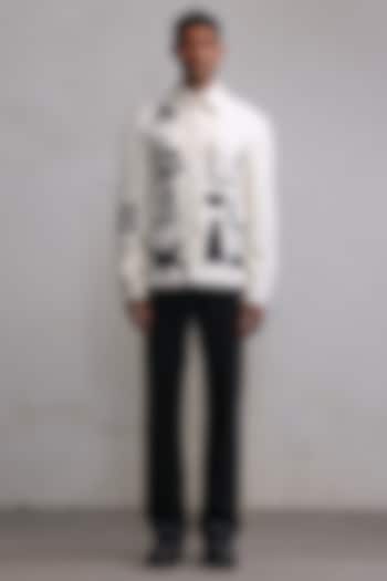 Ivory Cotton Embroidered Jacket by Countrymade