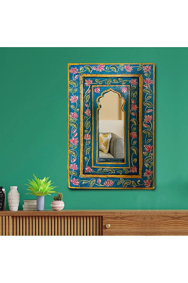 Multi-colored Recycle Wood Mirror by Artisans Rose