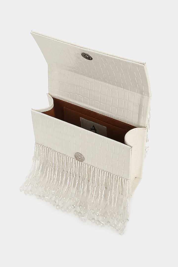 Ivory Embellished Mini Bag by Aanchal Sayal at Pernia's Pop Up Shop