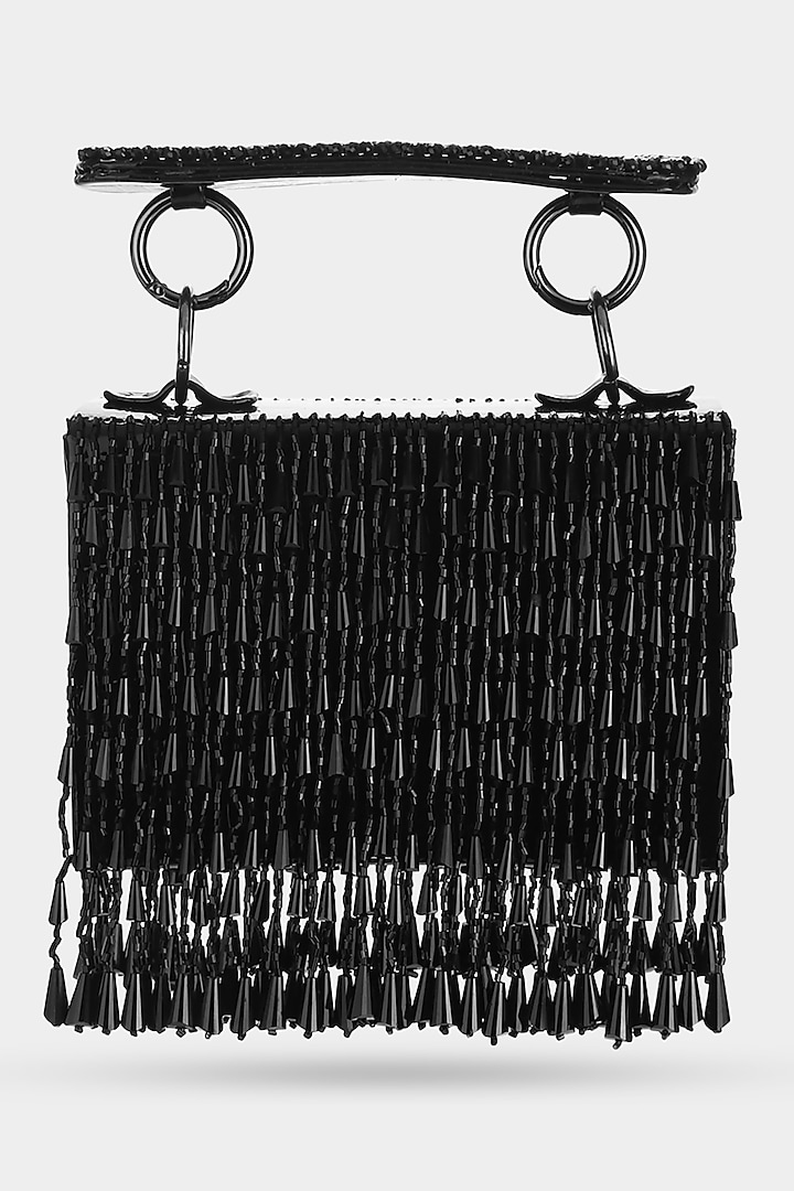 Black Embellished Mini Bag by Aanchal Sayal at Pernia's Pop Up Shop