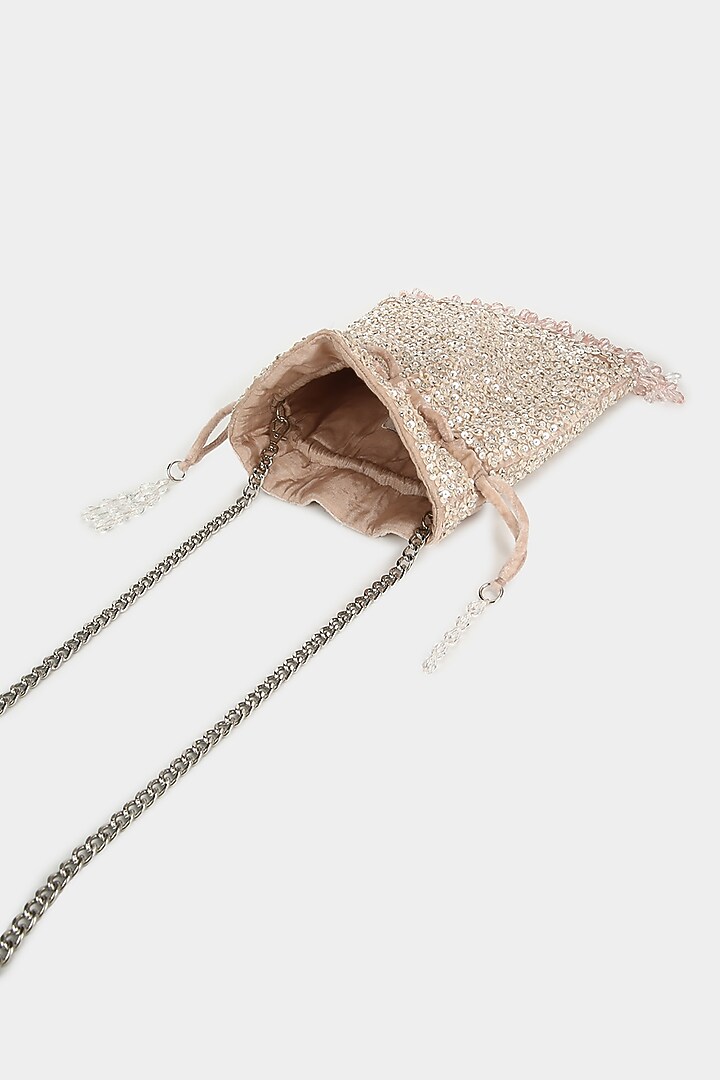 Blush Pink Embellished Potli by Aanchal Sayal at Pernia's Pop Up Shop