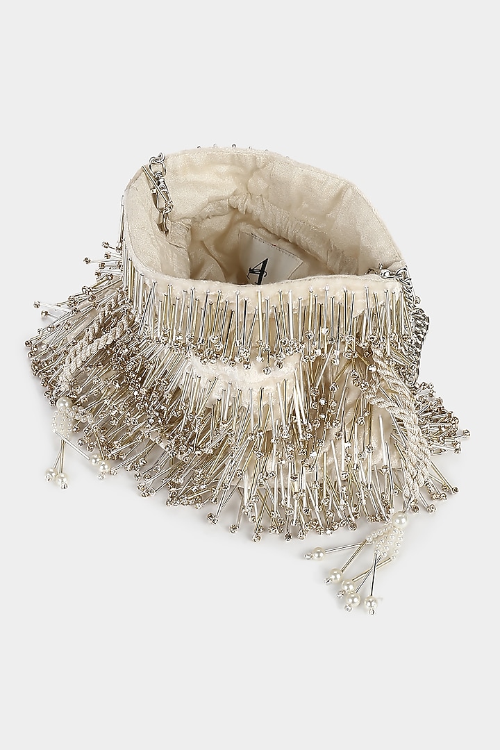 Ivory Embellished Potli by Aanchal Sayal at Pernia's Pop Up Shop