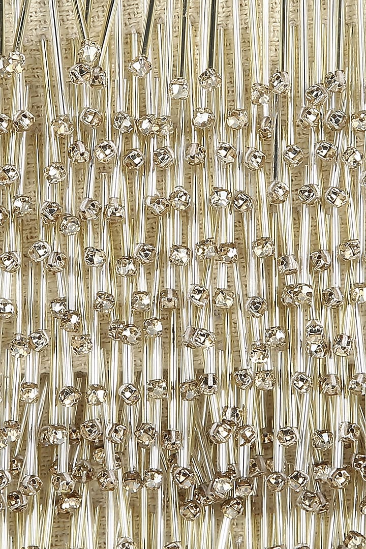 Ivory Embellished Textured Mini Bag by Aanchal Sayal at Pernia's Pop Up Shop