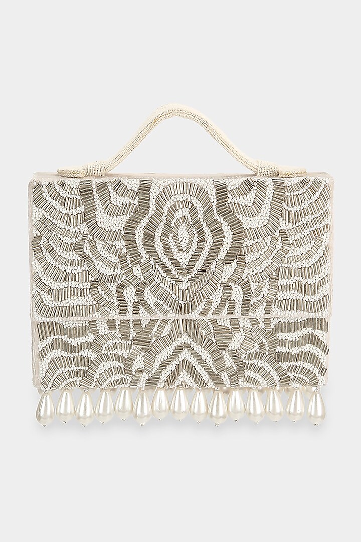Ivory Cutdana Embroidered Mini Bag by Aanchal Sayal