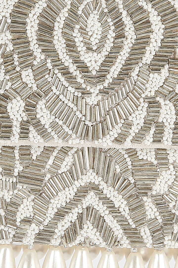 Ivory Cutdana Embroidered Mini Bag by Aanchal Sayal at Pernia's Pop Up Shop