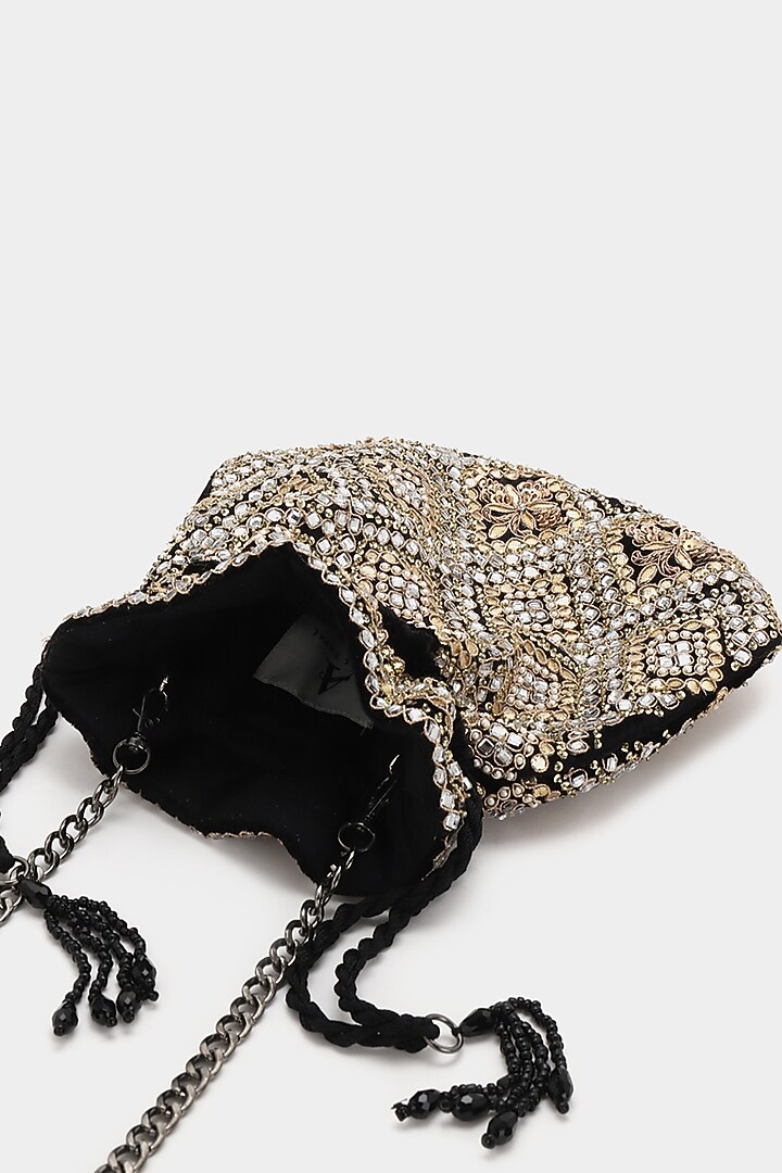 Black Zardosi Potli by Aanchal Sayal at Pernia's Pop Up Shop